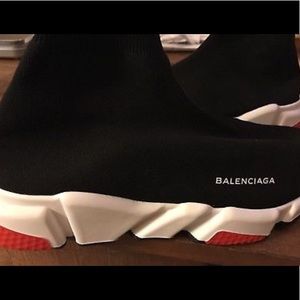 Balenciaga Speed Trainer Knit Sock Black/Red Men